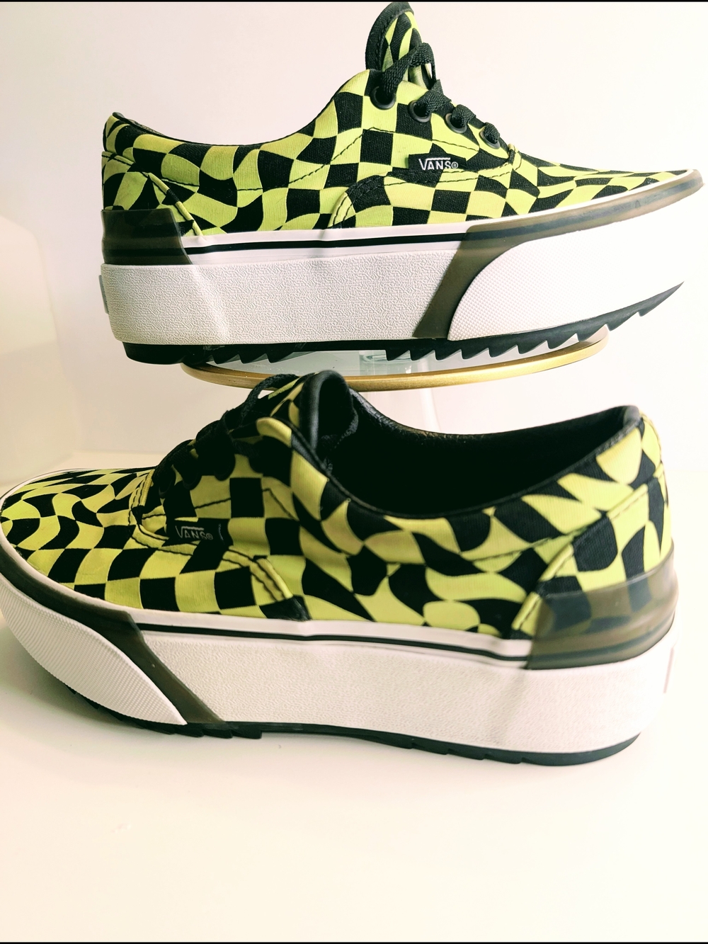 Vans Era Stacked Warp Check Glow in the Dark Woman's Size 7 - Picture 3 of 7